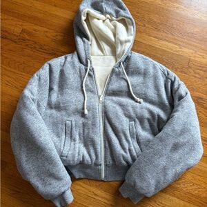 Reversible Madewell Gray Hooded Jacket